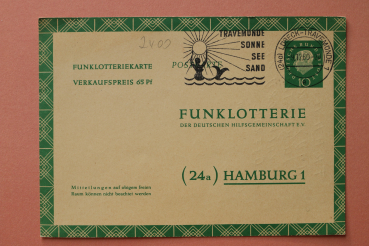 Postkarte Ganzsache AK Hamburg 1960 Funklotterie Lotterie